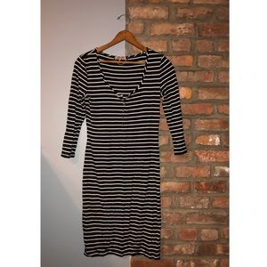 Juicy Couture Tight Scoop Neck Stripe Dress, S